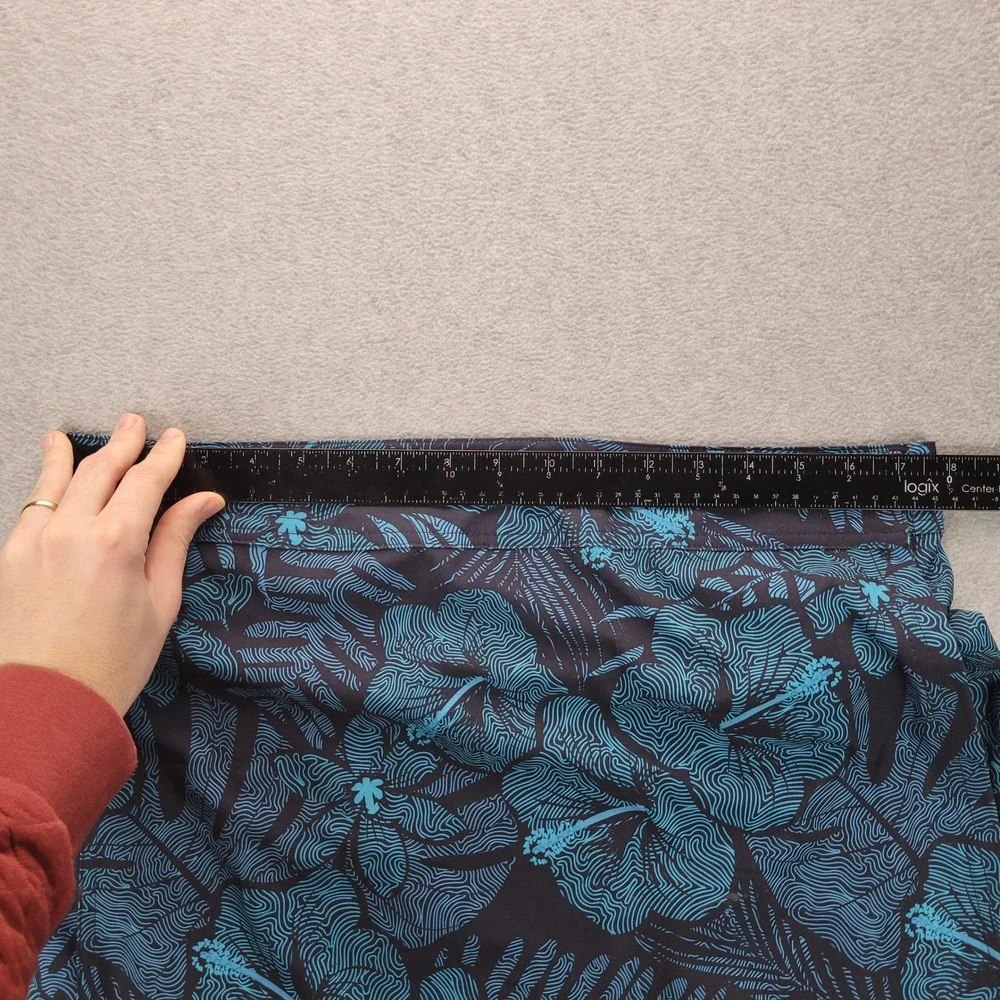 RipSkirt Hawaii Blue Tropical Floral Hibiscus Wrap Skirt Large Quick Dry Summer‎